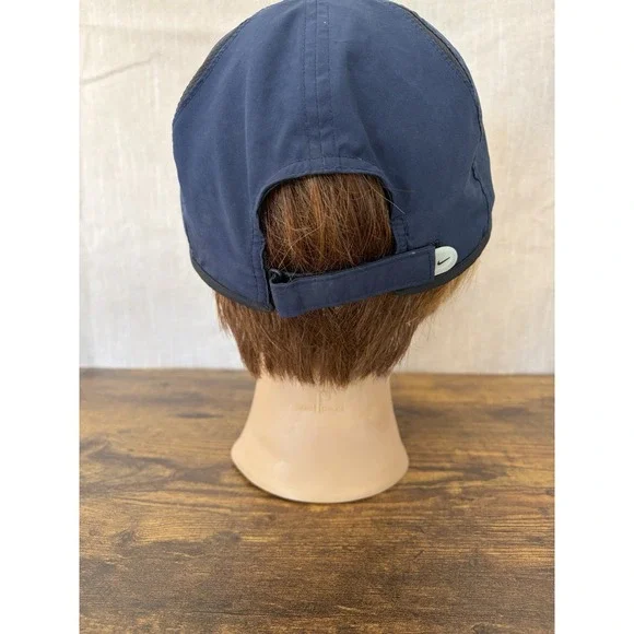 NIKE Dri-Fit Blue Black Lined Adjustable Strap Hat Featherlight - Picture 4 of 6